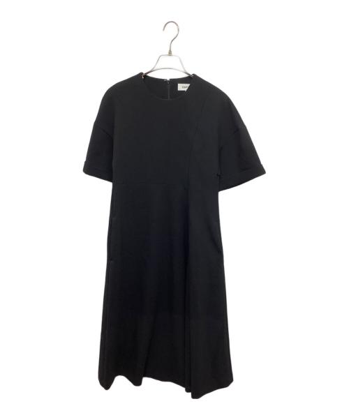 ENFOLD（エンフォルド）ENFOLD (エンフォルド) ダブルクロスドレープワンピース 300CS733-0350 ブラック サイズ:36の古着・服飾アイテム