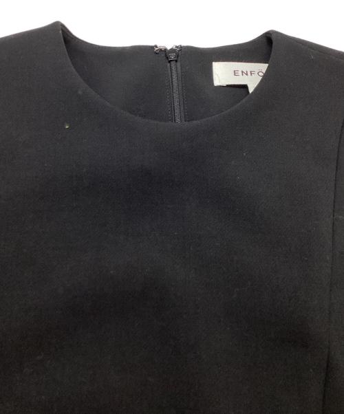 ENFOLD（エンフォルド）ENFOLD (エンフォルド) ダブルクロスドレープワンピース 300CS733-0350 ブラック サイズ:36の古着・服飾アイテム