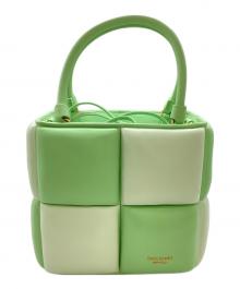 Kate Spade（ケイトスペード）の古着「ボクシー カラーブロックド トート　KF809」｜グリーン