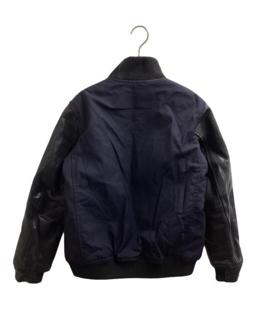 YOHJI YAMAMOTO（ヨウジヤマモト）YOHJI YAMAMOTO (ヨウジヤマモト) New Era (ニューエラ) レザースタジャン / leather stadium jacket / FV-Y30-840 ブラック サイズ:Sの古着・服飾アイテム