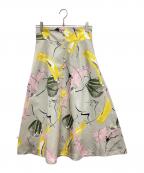 Pinky & Dianneピンキーアンドダイアン）の古着「アートプリントフレアスカート 031-3120340」｜ベージュ