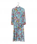 Pinky & Dianneピンキーアンドダイアン）の古着「ボタニカルプリントワンピース 031-4140101」｜ブルー