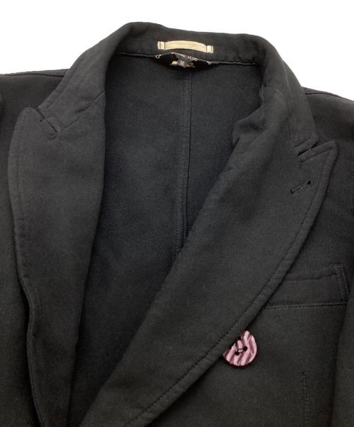 COMME des GARCONS HOMME PLUS（コムデギャルソンオムプリュス）COMME des GARCONS HOMME PLUS (コムデギャルソンオムプリュス) ポリ縮 ダブルテーラードジャケット AD2012 PK-J100 ブラック サイズ:Mの古着・服飾アイテム