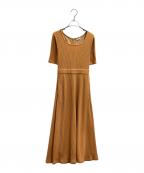 CLANEクラネ）の古着「RIB CIRCULAR ONE PIECE / リブサーキュラーワンピース / 12112-5422」｜オレンジ