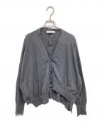 ENFOLDエンフォルド）の古着「ハイゲージコットンアシンメトリーカーディガン 300ES370-3320」｜グレー