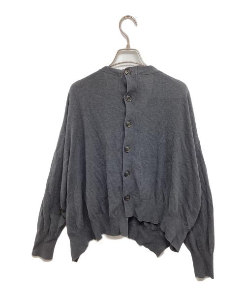 ENFOLD（エンフォルド）ENFOLD (エンフォルド) ハイゲージコットンアシンメトリーカーディガン 300ES370-3320 グレー サイズ:38の古着・服飾アイテム