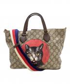 GUCCIグッチ）の古着「2WAYバッグ 473887・560440 ミスティックキャット」｜ブラウン