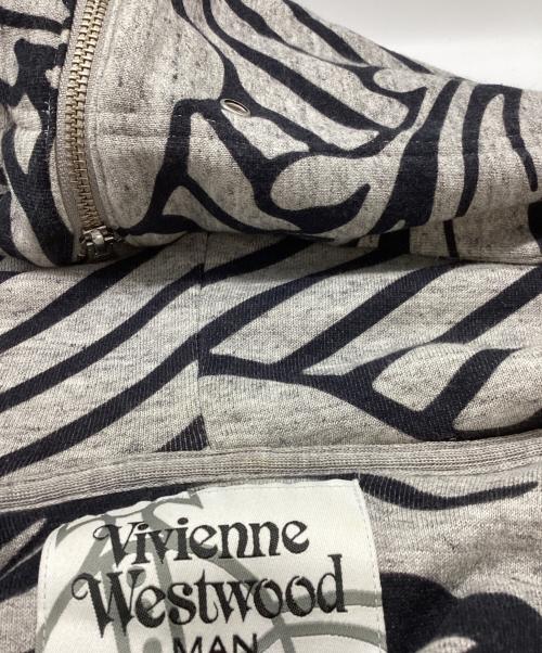 Vivienne Westwood man（ヴィヴィアン ウェストウッド マン）Vivienne Westwood man (ヴィヴィアン ウェストウッド マン) BROCADE FLOWER HOOD ZIP FELPA / ブロケードフラワーフードトレーナー / VW-LP-71218 グレー サイズ:46の古着・服飾アイテム