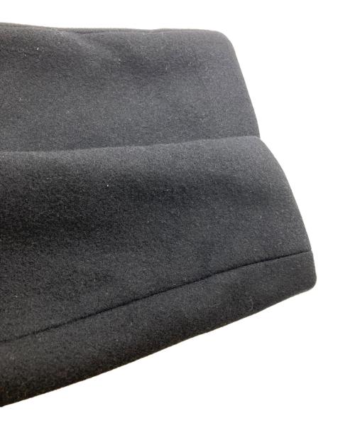 KAZUYUKI KUMAGAI ATTACHMENT（カズユキクマガイ アタッチメント）KAZUYUKI KUMAGAI ATTACHMENT カシミヤ混ダブルフェイスメルトン フーデッドコート / cashmere wrap coat / KC42-047 / Made in JAPAN ブラック サイズ:1の古着・服飾アイテム