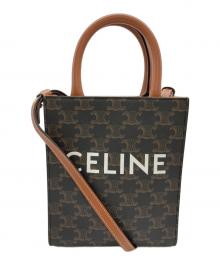 CELINE（セリーヌ）の古着「CELINE / セリーヌ / ミニ バーティカル トリオンフ キャンバス カバ / ショルダーバッグ / S-SL-4251・S-AT-4231」｜ブラウン