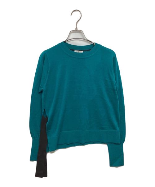 LANVIN en Bleu（ランバンオンブルー）LANVIN en Bleu (ランバンオンブルー) バイカラーサイドスリットニット /side slit nit/ 3296814  ブルー サイズ:38の古着・服飾アイテム