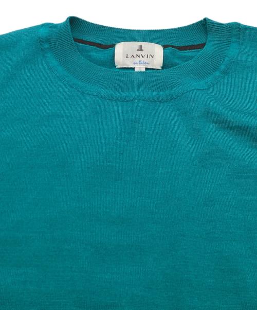 LANVIN en Bleu（ランバンオンブルー）LANVIN en Bleu (ランバンオンブルー) バイカラーサイドスリットニット /side slit nit/ 3296814  ブルー サイズ:38の古着・服飾アイテム