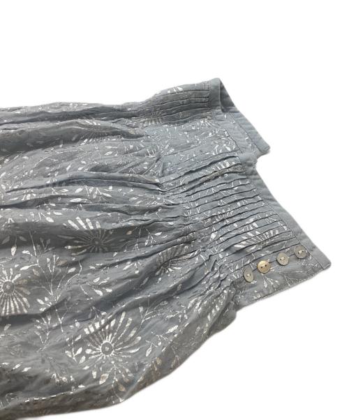 ne quittez pas（ヌキテパ）ne quittez pas (ヌキテパ) Cotton Voile Foil Print Gather Blouse 010431GL3NH スカイブルー サイズ:Mの古着・服飾アイテム