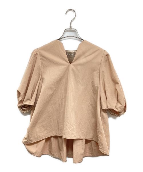 BALLSEY（ボールジィ）BALLSEY (ボールジィ) ハイカウントギャバジン パフスリーブブラウス 11-01-31-01832 ベージュ サイズ:36の古着・服飾アイテム