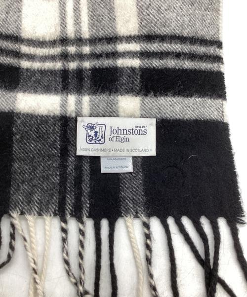 JOHNSTONS OF ELGIN（ジョンストンズオブエルガン）JOHNSTONS OF ELGIN (ジョンストンズオブエルガン) カシミアマフラー / Cashmere scarf / スコットランド製 / Made in Scotland ブラックの古着・服飾アイテム