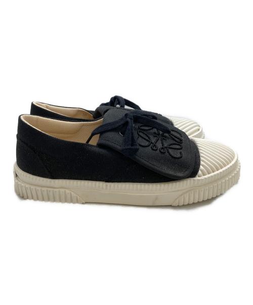 LOEWE（ロエベ）LOEWE (ロエベ) アナグラムフラップスニーカー　822201 ブラック×ホワイト サイズ:36の古着・服飾アイテム