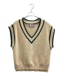 son of the cheese（（サノバチーズ））の古着「Line Vest / ラインベスト / SC2120-KN06」｜ベージュ