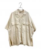 is-nessイズネス）の古着「SLIT SHORT SLEEVE SHIRT / スリットショートスリーブシャツ / 31SSSH01-1」｜アイボリー