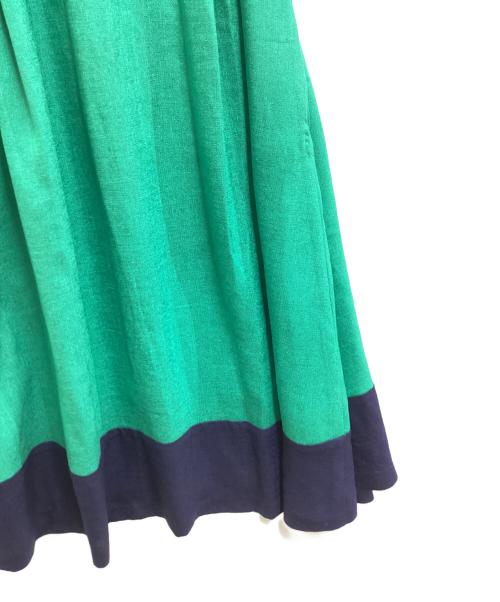 GRACE CONTINENTAL（（グレースコンチネンタル）GRACE CONTINENTAL (グレースコンチネンタル) リネンタッチバイカラーワンピース / 02202 31030-00 グリーン サイズ:36の古着・服飾アイテム