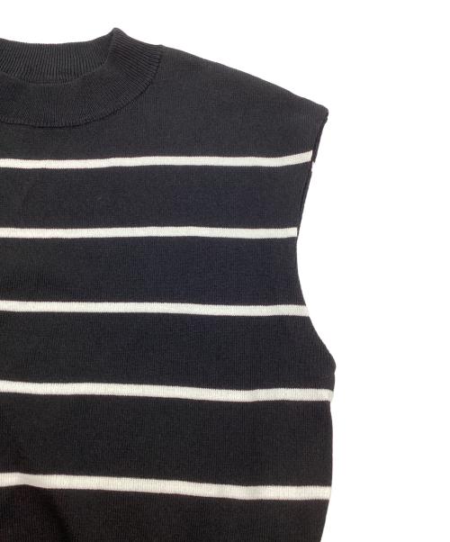 Diagram GRACE CONTINENTAL（ダイアグラム グレースコンチネンタル）Diagram GRACE CONTINENTAL (ダイアグラム グレースコンチネンタル) 切替フレアニットワンピース / flare knit one piece ブラック×ホワイト サイズ:36の古着・服飾アイテム