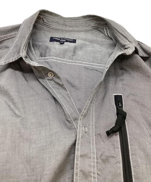 COMME des GARCONS HOMME（コムデギャルソン オム）COMME des GARCONS HOMME (コムデギャルソン オム) 切替シャツブルゾン HL-B003 AD2023 ブラック サイズ:Mの古着・服飾アイテム