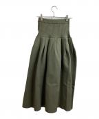 UN3D.アンスリード）の古着「タックニットスカート / tack knit skirt / 522250801101-01」｜グリーン