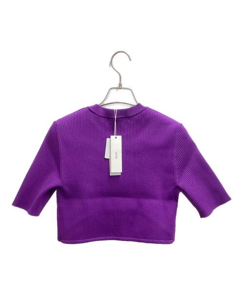 UN3D.（アンスリード）UN3D. (アンスリード) ハーフスリーブニットトップ 52232260510-01 パープル サイズ:38の古着・服飾アイテム