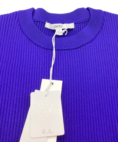 UN3D.（アンスリード）UN3D. (アンスリード) ハーフスリーブニットトップ 522322605101-01 ブルー サイズ:36の古着・服飾アイテム