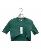 UN3D.アンスリード）の古着「ハーフスリーブニットトップ 522322605101-01」｜グリーン