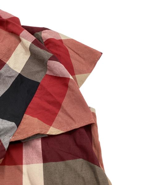 BLUE LABEL CRESTBRIDGE（ブルーレーベルクレストブリッジ）BLUE LABEL CRESTBRIDGE (ブルーレーベルクレストブリッジ) チェックブライトオックスセットアップ 55J32-325-16 レッド サイズ:38の古着・服飾アイテム