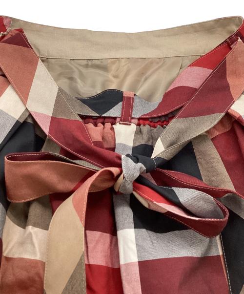 BLUE LABEL CRESTBRIDGE（ブルーレーベルクレストブリッジ）BLUE LABEL CRESTBRIDGE (ブルーレーベルクレストブリッジ) チェックブライトオックスセットアップ 55J32-325-16 レッド サイズ:38の古着・服飾アイテム