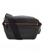 GANZOガンゾ）の古着「レザーショルダーバッグ 7QS-H ミニショルダーバッグ」｜ブラック