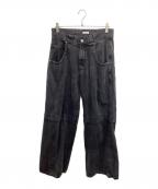 WILLY CHAVARRIAウィリーチャバリア）の古着「DENIM LAYERED PANTS デニムレイヤードパンツ」｜ブラック