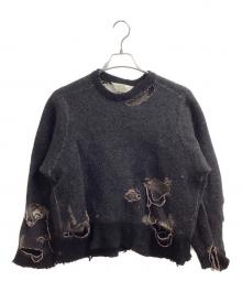 ANCELLM（アンセルム）の古着「DAMAGE KNIT / ダメージニット / ANC-KN09」｜ブラック