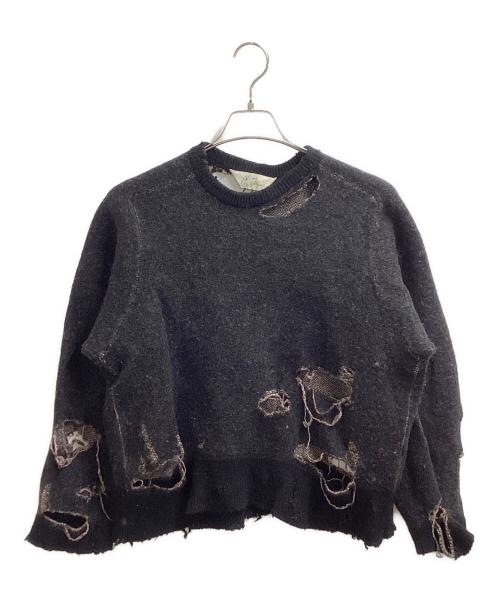 ANCELLM（アンセルム）ANCELLM (アンセルム) DAMAGE KNIT / ダメージニット / ANC-KN09 ブラック サイズ:1の古着・服飾アイテム