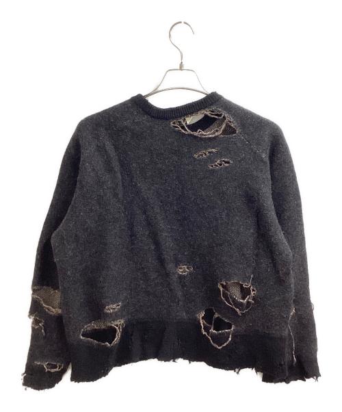 ANCELLM（アンセルム）ANCELLM (アンセルム) DAMAGE KNIT / ダメージニット / ANC-KN09 ブラック サイズ:1の古着・服飾アイテム