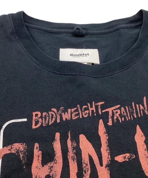 doublet（ダブレット）doublet (ダブレット) WISM (ウィズム) 別注 CHIN UP T-SHIRT 24AW91WM21 ブラック サイズ:Lの古着・服飾アイテム