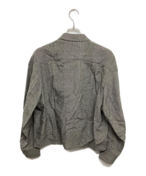 ETHOSENS（エトセンス）ETHOSENS (エトセンス) ハウンドトゥース リネンシャツ タグ付き E121-302 グレー サイズ:2の古着・服飾アイテム