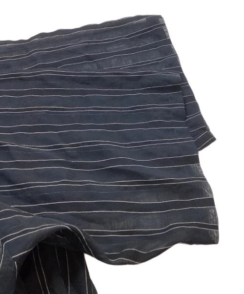 NEZU YOHINTEN（ネヅヨウヒンテン）NEZU YOHINTEN (ネヅヨウヒンテン) SHEER STRIPE TUNIC RAGLAN SHIRT 100623 ネイビー サイズ:2の古着・服飾アイテム