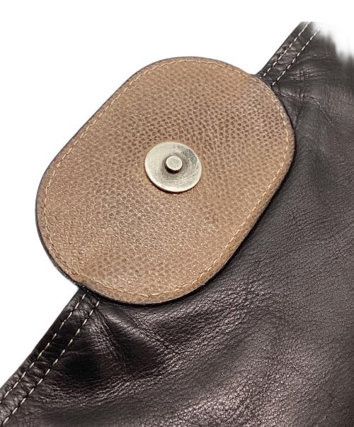 LOEWE（ロエベ）LOEWE (ロエベ) レザーショルダーバッグ ブラックの古着・服飾アイテム