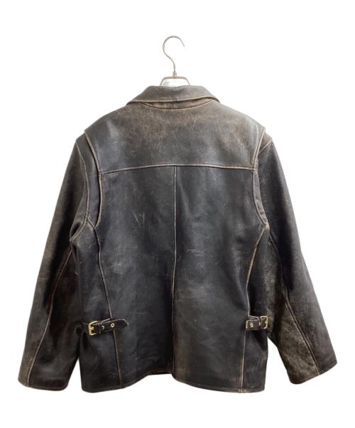 MORGAN PRODUCTION（モルガン プロダクションズ）MORGAN PRODUCTION (モルガン プロダクションズ) レザートラッカージャケット ブラック サイズ:44の古着・服飾アイテム