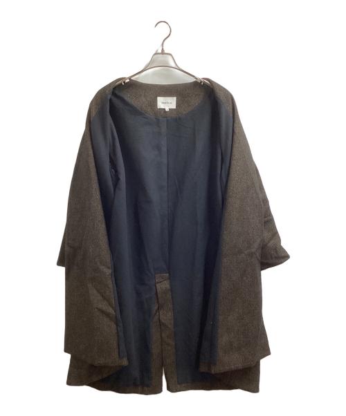 ENFOLD（エンフォルド）ENFOLD (エンフォルド) ウールリネンオーバーコート / 300BA230-0700 ブラウン サイズ:38の古着・服飾アイテム