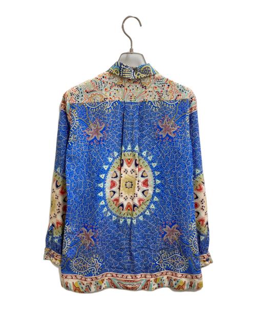 ETRO（エトロ）ETRO (エトロ) 総柄シルクシャツ ブルー サイズ:38の古着・服飾アイテム