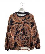 TIGHTBOOTH PRODUCTIONタイトブースプロダクション）の古着「PAISLEY VELOR LONG SLEEVE / ペイズリーベロアロングスリーブ」｜ブラック