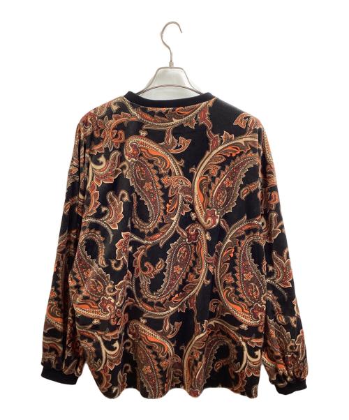 TIGHTBOOTH PRODUCTION（タイトブースプロダクション）TIGHTBOOTH PRODUCTION (タイトブースプロダクション) PAISLEY VELOR LONG SLEEVE / ペイズリーベロアロングスリーブ ブラック サイズ:Lの古着・服飾アイテム