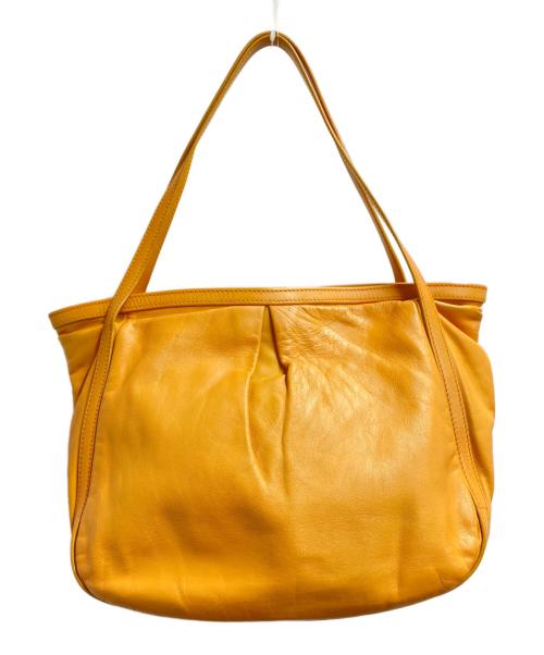 LOEWE（ロエベ）LOEWE (ロエベ) アナグラムシープスキンハンドバッグ　ラムレザー イエローの古着・服飾アイテム