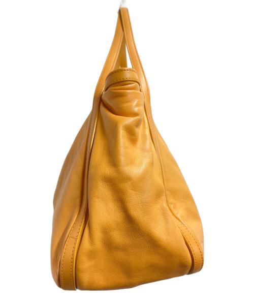 LOEWE（ロエベ）LOEWE (ロエベ) アナグラムシープスキンハンドバッグ　ラムレザー イエローの古着・服飾アイテム