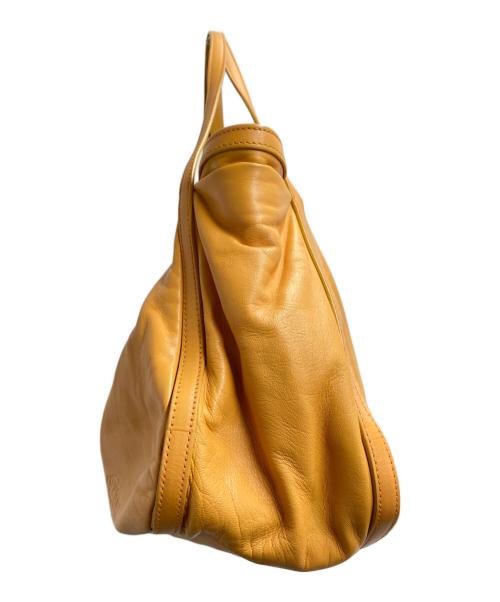 LOEWE（ロエベ）LOEWE (ロエベ) アナグラムシープスキンハンドバッグ　ラムレザー イエローの古着・服飾アイテム