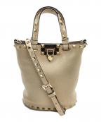 VALENTINO GARAVANIヴァレンティノ・ガラヴァーニ）の古着「スタッズクロスボディポーチ　」｜ベージュ