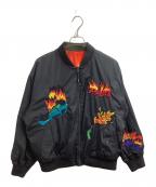 PAMパム）の古着「Engulfed Reversible Bomber Jacket」｜ブラック